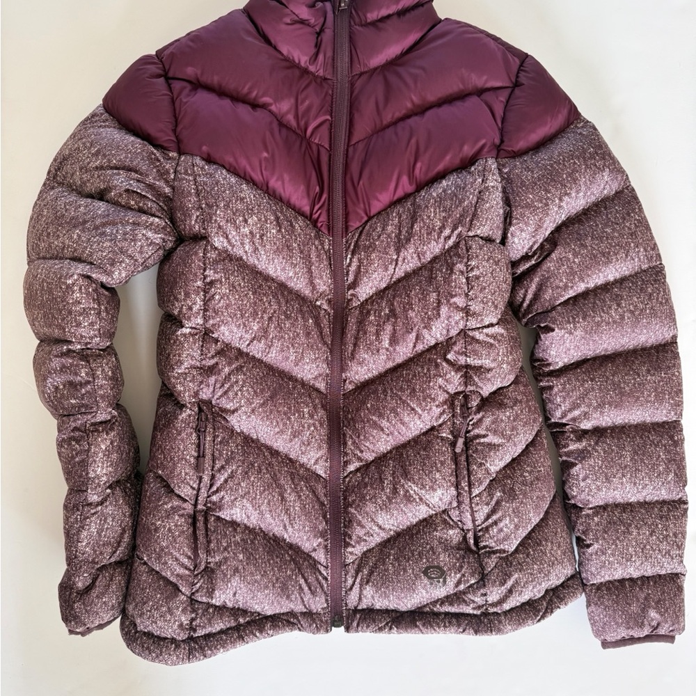 Mountain Hardwear Burgundy and Heathered Purple Puffer Jacket
